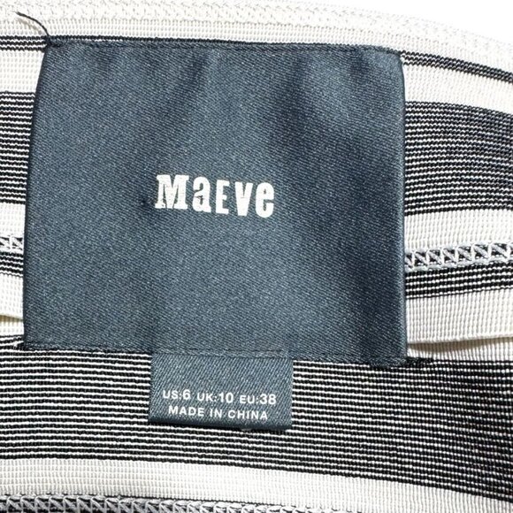 Maeve Sleeveless Minidress Black/White Size 6 - Picture 3 of 8